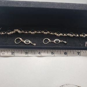 Sterling Silver and Onyx Bracelet and Earring Set